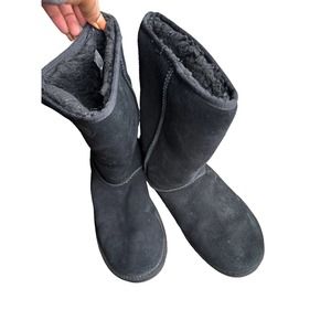 Koolaburra UGG Women's Size 11 Koola Short Black Rabbit Winter Boots Sheepskin